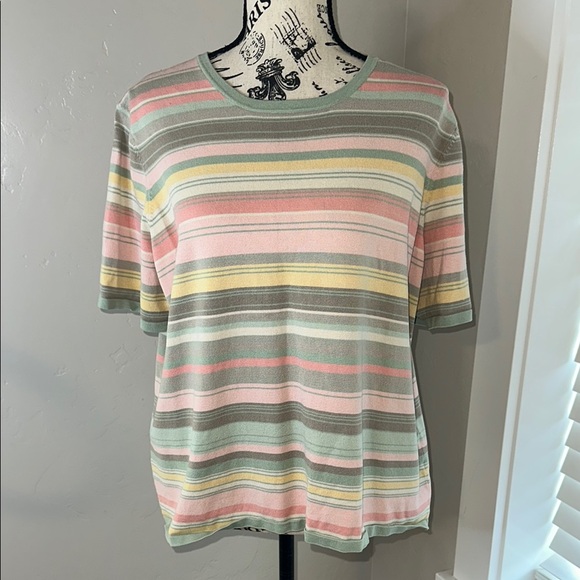 Pendleton Pink and Yellow Silk Blend Tee - Picture 1 of 8
